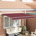 vidaXL Auvent Rétractable Bordeaux 250 x 200 cm Polyester  Aluminium