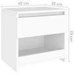 Vidaxl tables de chevet 2 pièces blanc 40x30x39 cm aggloméré