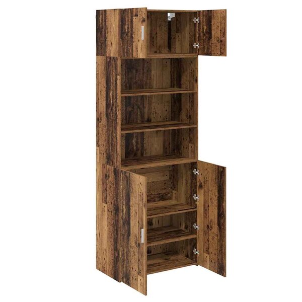 vidaXL Armoire de rangement Bois Ancien 80 x 42 5 x 225 cm