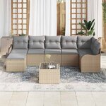 vidaXL Ensemble de canapé de jardin 8 Pièces beige et gris clair