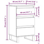 vidaXL Buffet gris béton 40x35x70 cm bois d'ingénierie