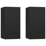 vidaXL Meubles TV 2 Pièces Noir 30 5x30x60 cm Bois d’ingénierie