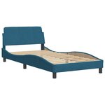 vidaXL Cadre de lit avec tête de lit bleu 100x200 cm velours