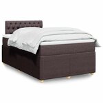 vidaXL Sommier à lattes de lit et matelas marron foncé 120x190cm tissu