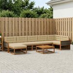 vidaXL Ensemble de canapés d'extérieur 8 Pièces Naturel et Beige