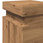 vidaXL Table de chevet avec LED chêne artisanal bois d'ingénierie