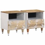 vidaXL Tables de chevet 2 Pièces 40x33x46 cm Bois de manguier solide