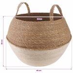 vidaXL Pot de plante avec poignées 2 Pièces Blanc Ø 45 x 36 cm