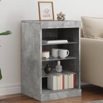 vidaXL Buffet avec lumières LED gris béton 41x37x67 cm