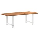 vidaXL Table à manger marron clair bois de chêne massif rectangulaire