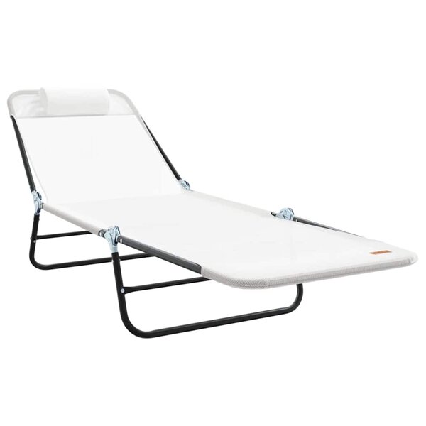 vidaXL Chaise longue pliante Crème 182 x 55 x 85 5 cm Textilène
