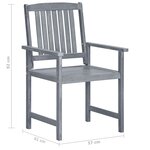 vidaXL Chaises de jardin avec coussins 8 Pièces Bois d'acacia solide Gris