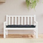 vidaXL Coussin de banc de jardin carreaux noir 120x50x7 cm tissu