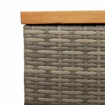 vidaXL Boîte de rangement de jardin gris résine tressée bois d'acacia