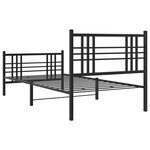 vidaXL Cadre de lit métal sans matelas et pied de lit noir 100x200 cm