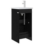 vidaXL Meuble de salle de bain avec évier Chêne noir 42 x 40 x 84 5 cm