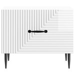 vidaXL Table basse Blanc brillant 49 x 50 x 40 cm Bois d'ingénierie