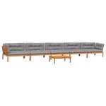vidaXL Salon palette de jardin avec coussins 6Pièces bois d'acacia massif