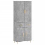vidaXL Buffet haut Gris béton 69 5x34x180 cm Bois d'ingénierie