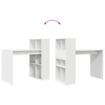 vidaXL Bureau d'écriture Blanc Bois d'ingénierie Moyen Rangements