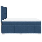 vidaXL Sommier à lattes de lit avec matelas Bleu 140x200 cm Tissu