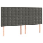 vidaXL Têtes de lit 4 Pièces Gris foncé 90x5x78/88 cm Velours