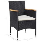 vidaXL Mobilier d'extérieur 5 Pièces Noir Résine tressée et bois d'acacia