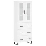 vidaXL Buffet haut Blanc 69 5x34x180 cm Bois d'ingénierie