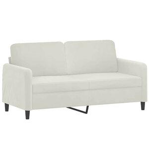 vidaXL Canapé à 2 places Crème 140 cm Velours