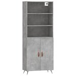 vidaXL Buffet haut Gris béton 69 5x34x180 cm Bois d'ingénierie