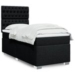 vidaXL Sommier à lattes de lit avec matelas Noir 90x190 cm Tissu