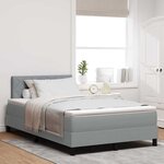 vidaXL Lit à ressorts avec matelas Gris clair 120 x 200 cm tissu