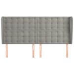 vidaXL Tête de lit avec oreilles Gris clair 163x23x118/128 cm Velours