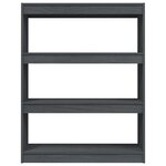 Vidaxl bibliothèque/séparateur de pièce gris 100x30x103 cm pin massif