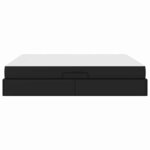 vidaXL Lit avec rangement et matelas avec matelas 2 Pièces Noir Cuir