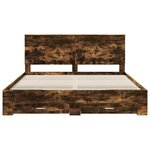 vidaXL Cadre de lit Chêne fumé 200 x 200 cm Bois d'ingénierie
