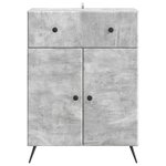 vidaXL Buffet Gris béton 66 x 34 5 x 90 cm Bois d'ingénierie