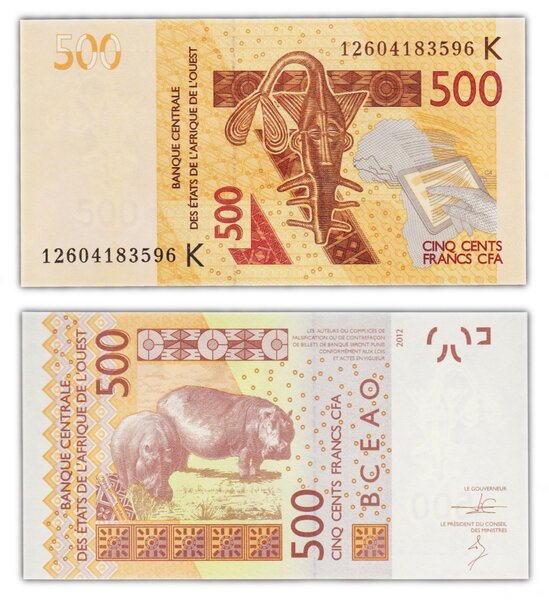 Billet de collection 500 francs 2012 afrique de l'ouest - k sénégal - neuf - p719ka