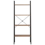 vidaXL Étagère sur pied 4 niveaux Marron foncé et noir 56x35x140 cm
