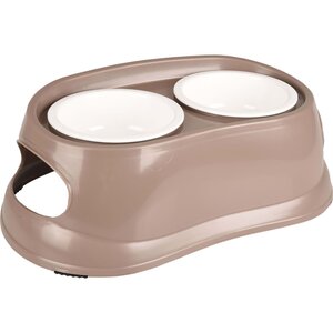 FLAMINGO Bol à nourriture Mangi Taupe 2x1000 ml