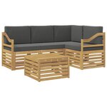 vidaXL Ensemble de canapés d'extérieur 5 Pièces Blanc et anthracite