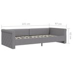 Vidaxl lit avec éclairage usb gris clair tissu 90x200 cm