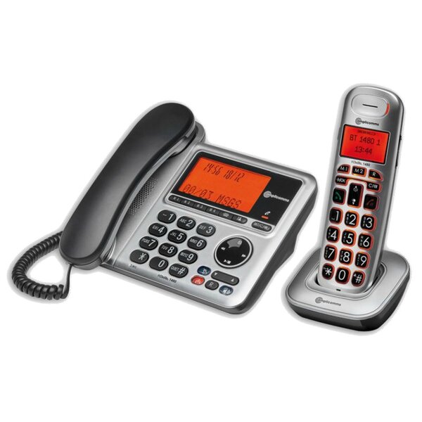 Téléphone fixe senior avec répondeur  combo bigtel 1480