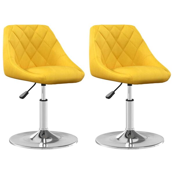 vidaXL Chaises à manger pivotantes lot de 2 jaune moutarde velours