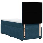 vidaXL Sommier à lattes de lit avec matelas bleu 90x190 cm velours