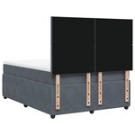 vidaXL Sommier à lattes de lit et matelas Gris foncé 140x200cm Velours