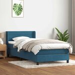 vidaXL Sommier à lattes de lit et matelas bleu foncé 80x220 cm velours