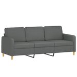 vidaXL Ensemble de canapés 3 Pièces coussins gris foncé tissu