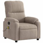 vidaXL Fauteuil inclinable de massage électrique taupe