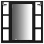 vidaXL Meubles de salle de bain 3 Pièces Noir Bois d'ingénierie